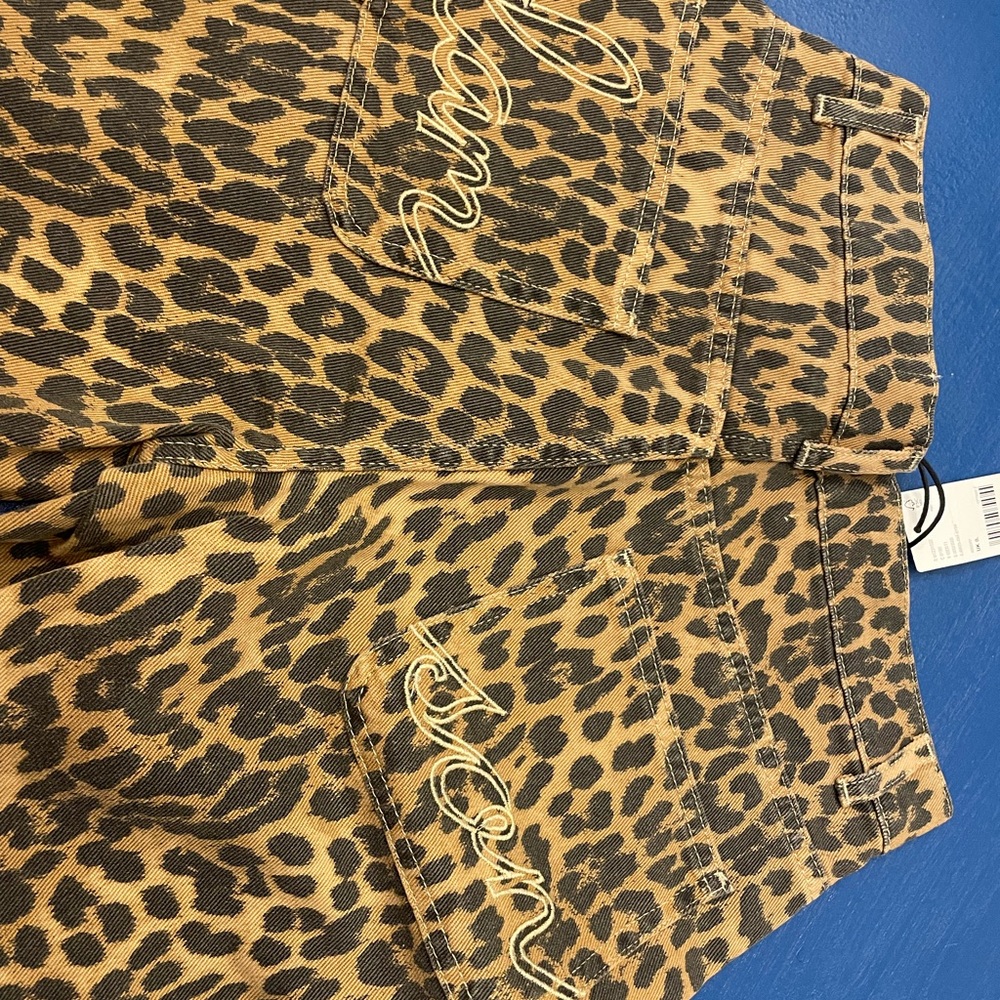 Damson Madder Leopard Cargo Jeans, UK 8 US 4